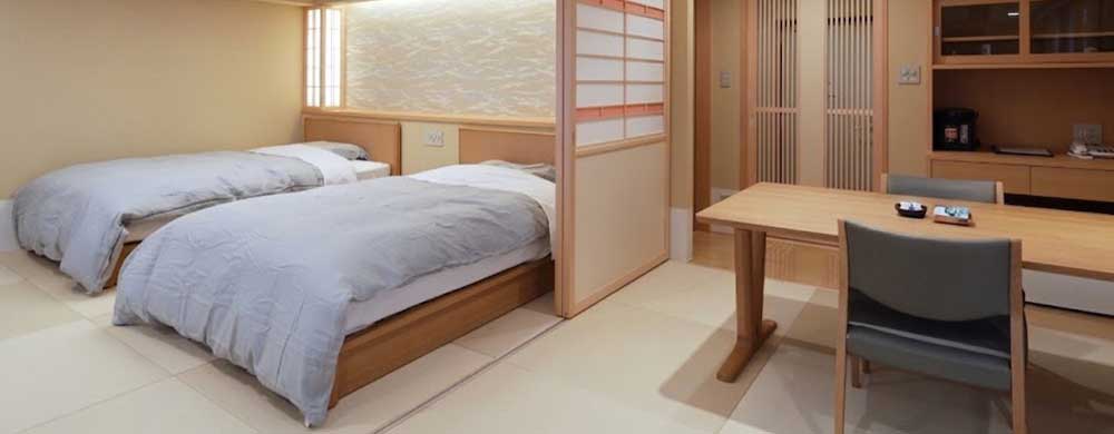 朝日連峰を望む、明るくやわらかな和モダンツイン